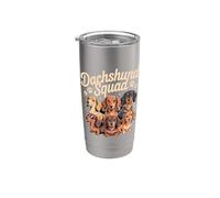 Cute Wiener Dog Lover Group Art with Dachshund Squad Stainless Steel Insulated Tumbler