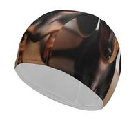 Cute Wiener Sausage Dog Bathing Cap High Elasticity Swimming Caps Fit Both Long Hair Short Hair Comfortable Large Shower Cap for Drag Reduction and Hair Protection