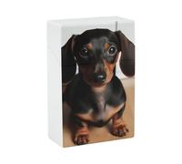 Cute Wiener Sausage Dog Cigarette Case - Waterproof & Crush Proof Cigarette Holder Case for 20 King Size Cigarettes, Portable Pocket Size Travel Box for Men & Women