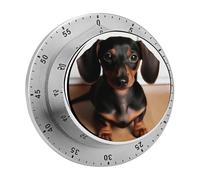 Cute Wiener Sausage Dog Kitchen Timer for Cooking,Chef Cooking Timer Clock with Loud Alarm Stainless Steel Countdown Timer No Batteries for Home Baking Cooking