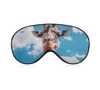 Cute Wild Animal Giraffe Sleep Eye Mask Light Blocking Eye Cover Blindfold with Adjustable Strap for Women and Men