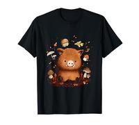 Cute Wild Boar with Mushrooms in the Forest Nature Tiny Woodys T-Shirt