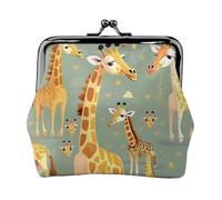 Cute Wild Cartoon Giraffes coin purse for women,small womens wallet,small makeup bag for purse,ultra-thin retro change wallet, Black, One Size, Art Deco