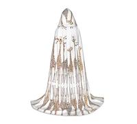 Cute Wild Cartoon Giraffes Hooded Cape For Teenagers, Unisex Cloak Robe Hooded Halloween Costume Satin Witches Vampire Cloak Fancy Dress Up Children