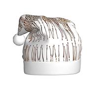 Cute Wild Cartoon Giraffes Print Christmas Hat, Santa Hat Holiday For Adults Unisex, Xmas Hat For New Year Festive Party Christmas Supplies
