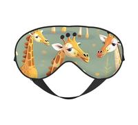 Cute Wild Cartoon Giraffes Print Comfortable Sleep Eye Mask Men Women Lightweight Travel Nap Meditation Yoga Work