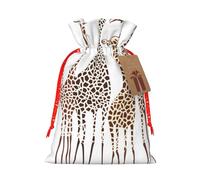 Cute Wild Cartoon Giraffes Print Drawstring Bags Burlap Gifts Bag With Drawstring Gift Bags For Wedding/Party/Festival/Storage