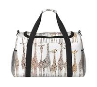 Cute Wild Cartoon Giraffes Print Everyday Use Travel Duffle Bag Large Capacity Travel Bag Stylish Functional Bag, Black, One Size