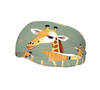 Cute Wild Cartoon Giraffes Print Lightweight Sports Sweatband For Men Women Stretchable For Gym Basketball Yoga