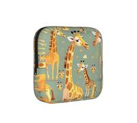 Cute Wild Cartoon Giraffes Print Multifunctional Storage Bag Pad Bag Skin-Friendly Period Pouch Reusable Tampon Bag for Female