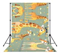 Cute Wild Cartoon Giraffes Print Photo Studio Background 5x7ft Soft Photo Backdrop Curtain For Studio Content Creator Equipment