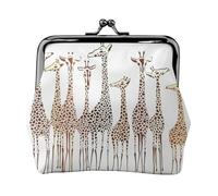Cute Wild Cartoon Giraffes Print Practicality Coin Purse Cute Mini Coin Pouch for Women (4.52 x 4.13in) Exquisite, Black, One Size