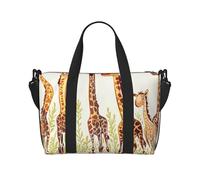 Cute Wild Cartoon Giraffes Print Travel Duffel Bag, Lightweight Water-Resistant Weekender Spacious Gym & Travel Bag for Men, Women & Teens