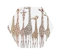 Cute Wild Cartoon Giraffes Printed Coasters Set of 4, Tabletop Protection Leather Coasters for Cup Drinks Coffee Pads Beer Bar Mat Gifts, Hexagon