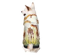 Cute Wild Cartoon Giraffes Printed Dog Hoodie Soft Dog Sweatshirt Cute Cat Dog Clothes for Small Dogs Kitten Puppy, S