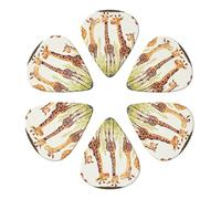 Cute Wild Cartoon Giraffes Printed Guitar Picks -6 Pcs Guitar Picks Plectrum,Guitar Accessories,Electric Guitar Pick, Bass & Ukulele 0.71mm
