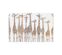 Cute Wild Cartoon Giraffes Printed Heat Insulated Placemats Set of One Size Kitchen Dining Washable Linen Table Place Mats