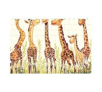 Cute Wild Cartoon Giraffes Printed Jigsaw Puzzle 14.4x9.8 CM, Rectangular Puzzle Challenging Game for Adults Gifts, Family Fun Decorative Wall Decor