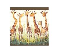 Cute Wild Cartoon Giraffes Printed Square Jigsaw Puzzle 16x16 CM, Puzzle Challenging Game for Adults Gifts, Family Fun Decorative Wall Decor