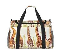 Cute Wild Cartoon Giraffes Printed Travel Duffle Bag for Men Women Weekender Travel Organizer Bag for Sport, Outdoors, Gym & Fishing