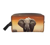Cute Wild Elephant Portable Large-Capacity Travel Toiletry Bag (Print Models) Waterproof Makeup Storage Bag for Men and Women for Business Trips, Fitness, Bathroom, Daily Storage