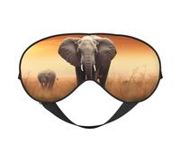 Cute Wild Elephant Sleep Mask for Women & Men - Double-Sided Eye Mask with Adjustable Strap, Soft Silky Feel, Light-Blocking & Breathable for Travel, Nap, Shift Work, Yoga