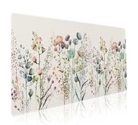 Cute Wild Flowers Mouse Pad XXL Boho Aesthetic Floral Chic Plant Extended Table Mat 90X40 cm Non-Slip Rubber Base Stitched Edge Large Mousepad for Gaming Laptop Computer Desk Top 35.4×15.7 Inch