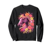 Cute Wild Horses Floral Cowgirl Flowers Horse Team Ride Sweatshirt
