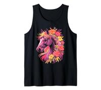 Cute Wild Horses Floral Cowgirl Flowers Horse Team Ride Tank Top