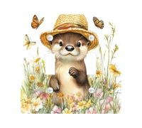 Cute Wild Otters Decorative Light Switch Cover Plate 2 Gang Double Toggle, Funny Country Floral Flower Electrical Faceplate for Kitchen Bathroom, Animal Switchcover Decor
