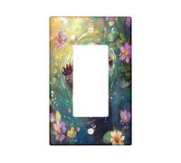 Cute Wild Otters Decorative Light Switch Cover Wall Plate 1 Gang Single Rocker, Floral Flower Sea Ocean Electrical Faceplate for Kitchen Bathroom, Animal Switchcover Decor