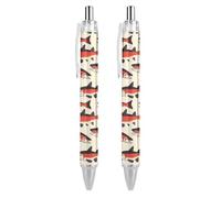 Cute Wild Salmon Ballpoint Pen for Men Women 2 PCS | Funny Retractable Medium Point 0.5mm Pen with Soft Grip Smooth Writing