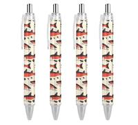 Cute Wild Salmon Ballpoint Pen for Men Women 4 PCS | Funny Retractable Medium Point 0.5mm Pen with Soft Grip Smooth Writing