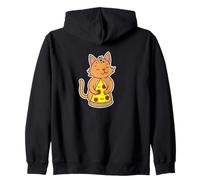 Cute Wildcat Hugging Pizza Slice Zip Hoodie