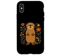 Cute Wildflower Sea Otter Animal Lover Kawaii Otters Kids Case for iPhone X/XS