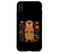 Cute Wildflower Sea Otter Animal Lover Kawaii Otters Kids Case for iPhone XS Max