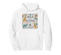Cute Wildlife Zoo Animals for Book Reader Bookworms Pullover Hoodie