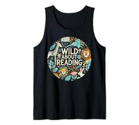 Cute Wildlife Zoo Animals for Book Reader Bookworms Tank Top