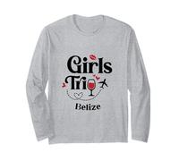 Cute Wine Girls Trip Belize Travel Vacation Long Sleeve T-Shirt