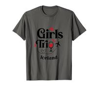 Cute Wine Girls Trip Iceland Travel Vacation T-Shirt