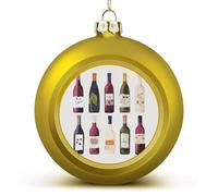 Cute Wines Bottle Christmas Ball Ornament Shatterproof Hanging Ball Ornaments with String Decorative Christmas Baubles for Xmas Tree Home Wedding Holiday Party Decor Supply