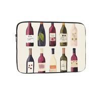 Cute Wines Bottle Laptop Case 12 inch, TSA Laptop Sleeve Shockproof Protective Notebook Case Water Resistant Computer Carrying Cover Briefcase Handbags Men Women Computer Bag