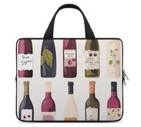 Cute Wines Bottle Laptop Sleeve Ultra-Thin, Lightweight & Waterproof 15inch Laptop Bags, Durable Neoprene Material, Portable Protective Computer Bag with Hand Strap