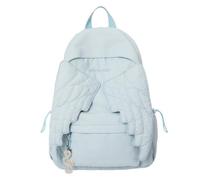 Cute Wing Accent Nylon Knapsack, Lightweight Waterproof Zipper Backpack for Shopping School Commute and Short Outdoor Trips (Blue)