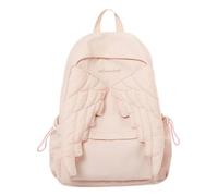 Cute Wing Accent Nylon Knapsack, Lightweight Waterproof Zipper Backpack for Shopping School Commute and Short Outdoor Trips (Pink)