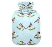 Cute Winter Bird in Hat Scarf Hot Water Bottle for Shoulder Pain Relief | bolsa caliente para cólicos