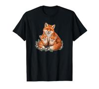 Cute Winter Fox Family Woodland Christmas Nature Lovers Value Graphic T-Shirt