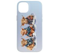 Cute Winter Highland Cows Plaid Scarf Skiing Snowshoe Snow Case for iPhone 14 Plus