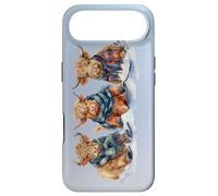 Cute Winter Highland Cows Plaid Scarf Skiing Snowshoe Snow Case for iPhone Air