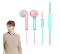 Cute Wired Earbuds, Computer Headphones for Girls, ABS Plug In Audio Device Wired Earphones With Comfortable Fit, Earplugs In Multiple Sizes for Studying, Video Calls, Music, Daily Listening